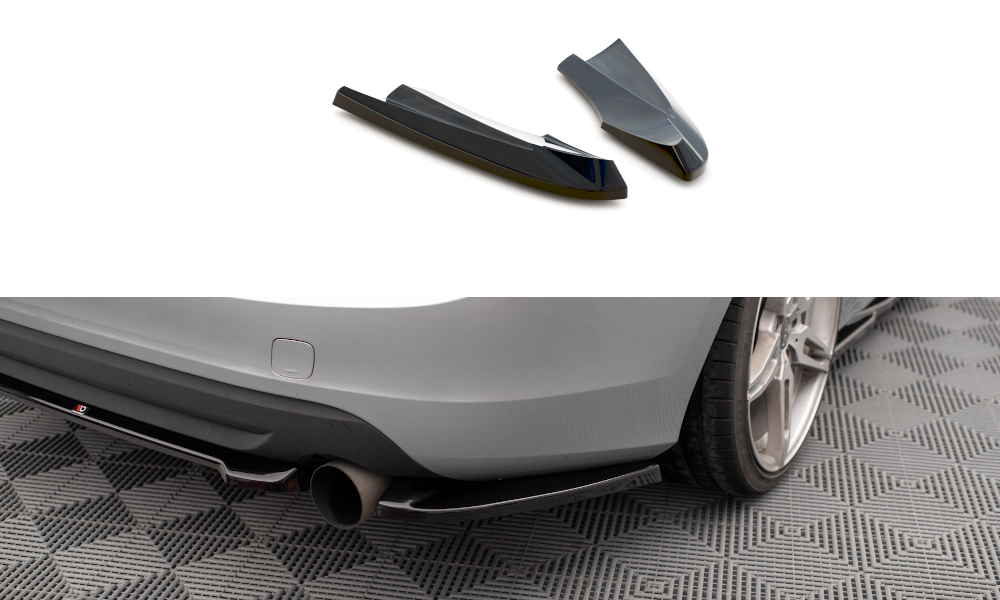 Heck Ansatz Flaps Diffusor passend für Volvo S60 Mk2 schwarz Hochglanz – Ansicht 2