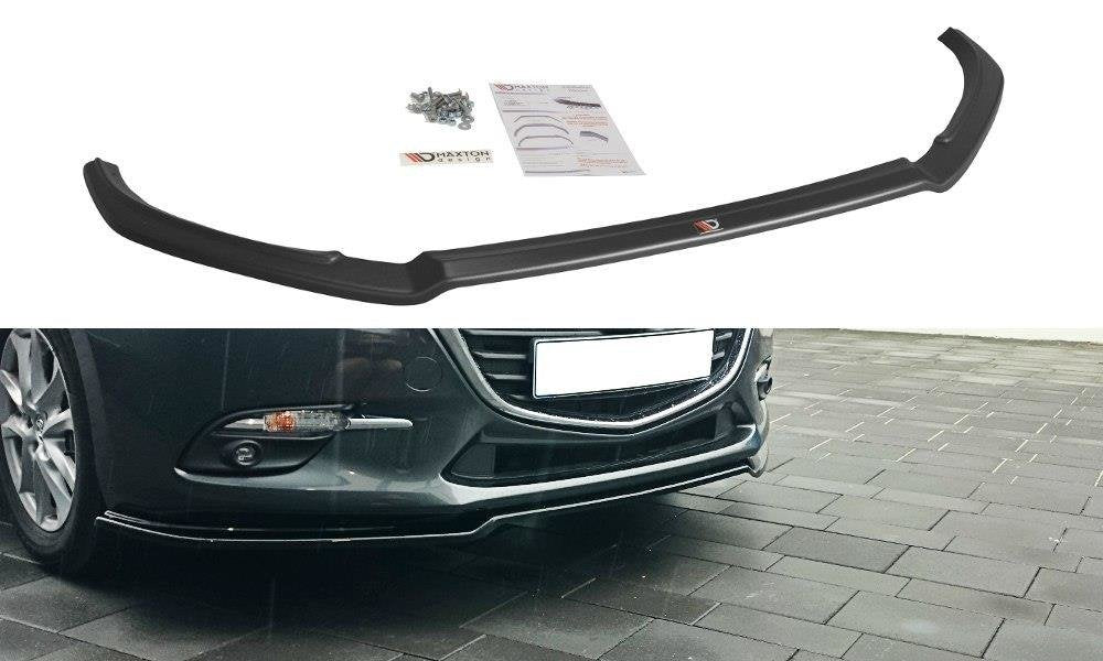 Street+ Spoilerlippe Front Ansatz passend für v.1 Mazda 3 BN (Mk3) Facelift schwarz Hochglanz – Ansicht 2