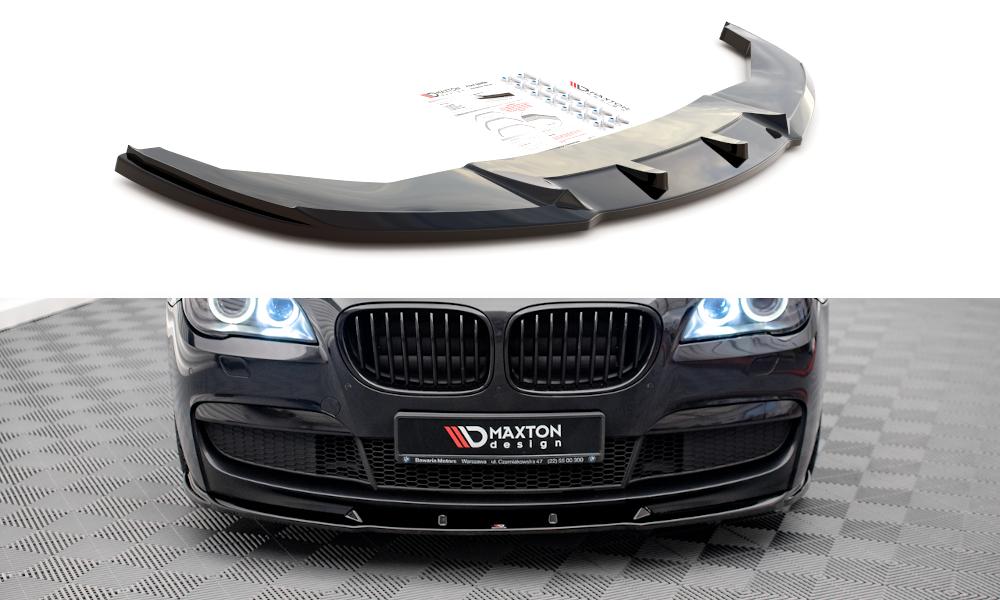Street+ Spoilerlippe Front Ansatz V.2 passend für BMW 7 M-Paket F01 schwarz Hochglanz – Ansicht 2