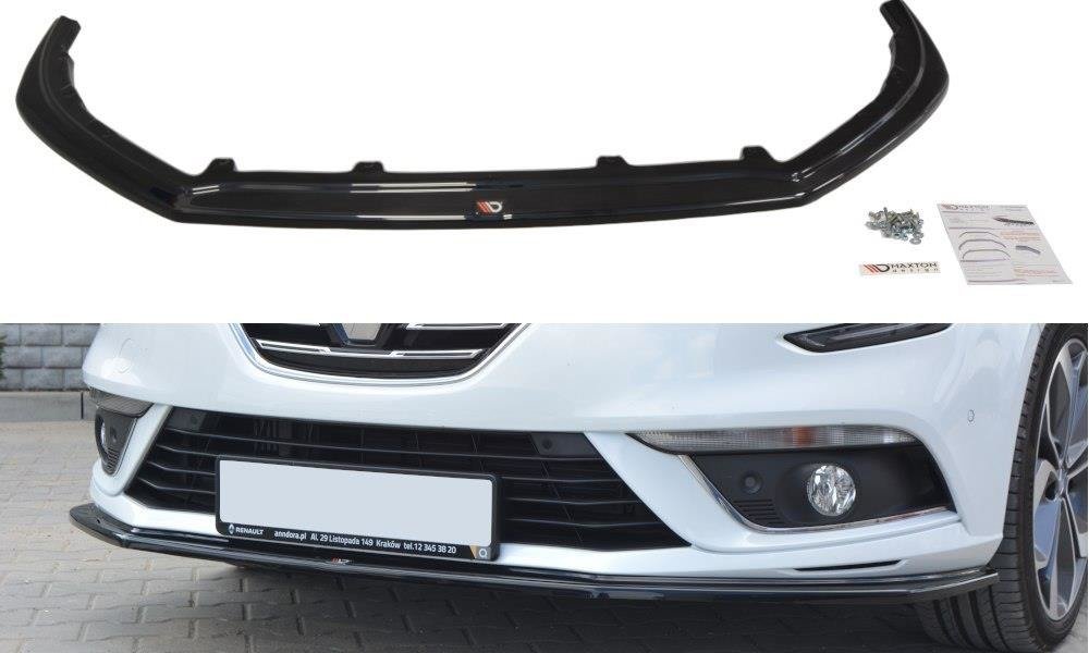 Street+ Spoilerlippe Front Ansatz V.1 passend für Renault Megane Mk4 Hatchback schwarz Hochglanz – Ansicht 2