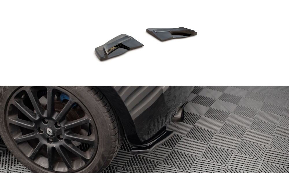 Heck Ansatz Flaps Diffusor passend für RENAULT CLIO III RS schwarz Hochglanz – Ansicht 2