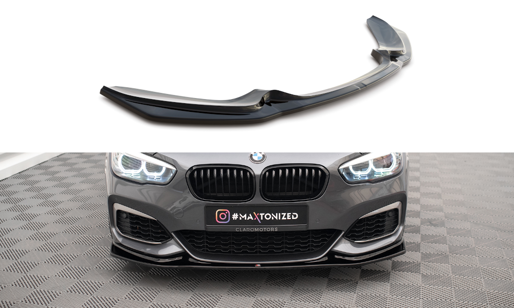 Street+ Spoilerlippe Front Ansatz V.3 passend für BMW 1er F20/F21 M-Power schwarz Hochglanz – Ansicht 2