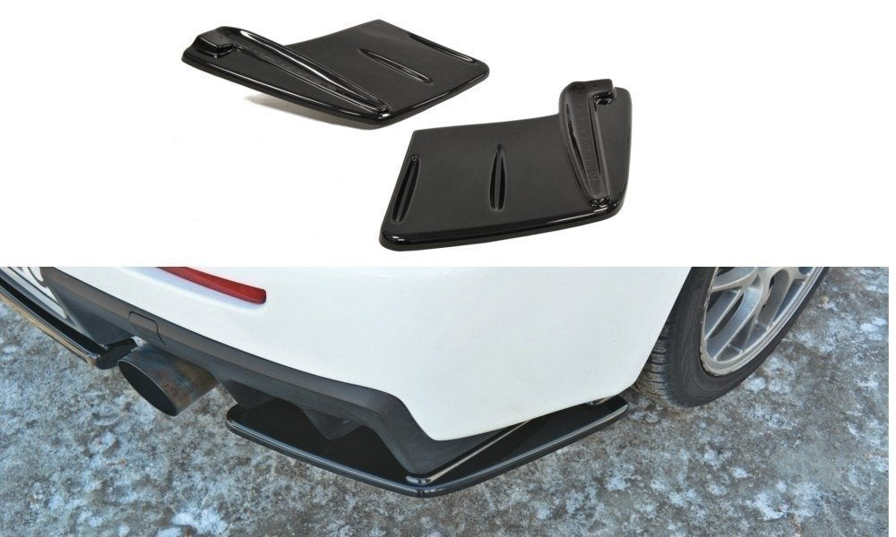 Heck Ansatz Flaps Diffusor passend für Mitsubishi Lancer Evo X schwarz Hochglanz – Ansicht 2