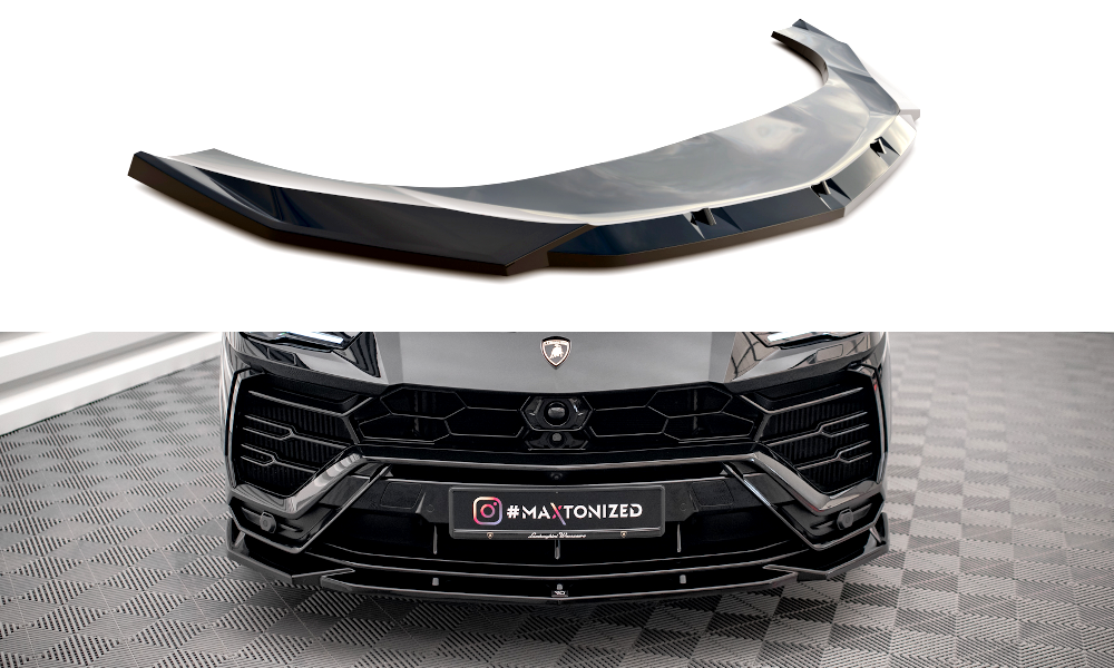 Street+ Spoilerlippe Front Ansatz V.2 passend für Lamborghini Urus Mk1 schwarz Hochglanz – Ansicht 2