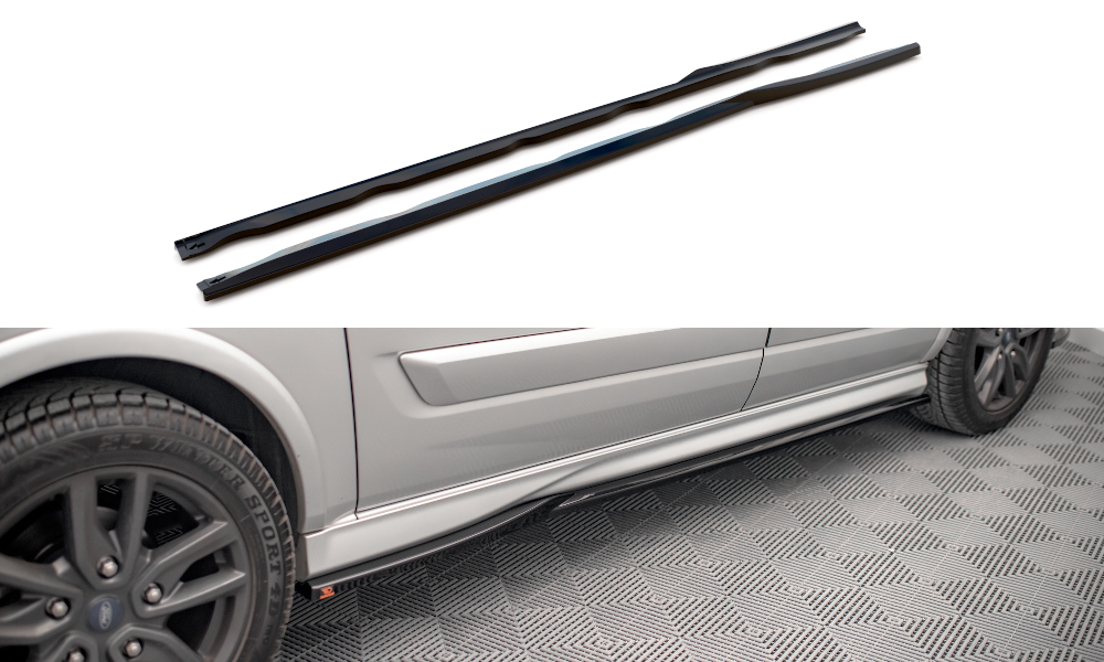 Street+ Seitenschweller Leisten passend für Ford Transit Custom ST-Line Mk1 Facelift schwarz Hochglanz – Ansicht 2