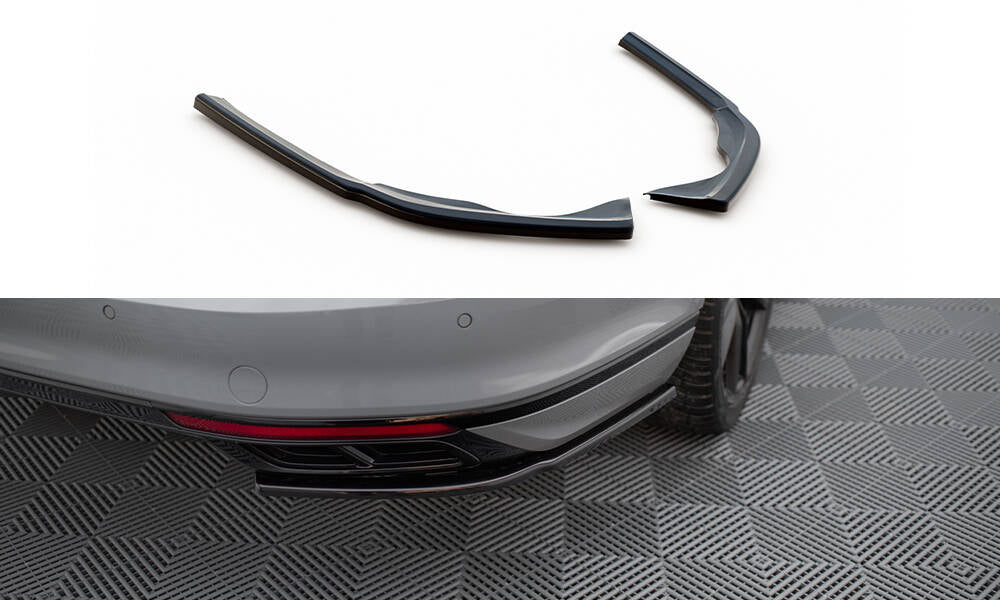 Heck Ansatz Flaps Diffusor passend für VW Passat R-Line B8 Facelift schwarz Hochglanz – Ansicht 2