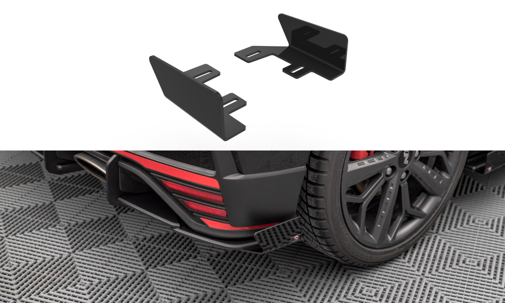 Hintere Seiten Flaps passend für Hyundai I20 N Mk3 schwarz Hochglanz – Ansicht 2