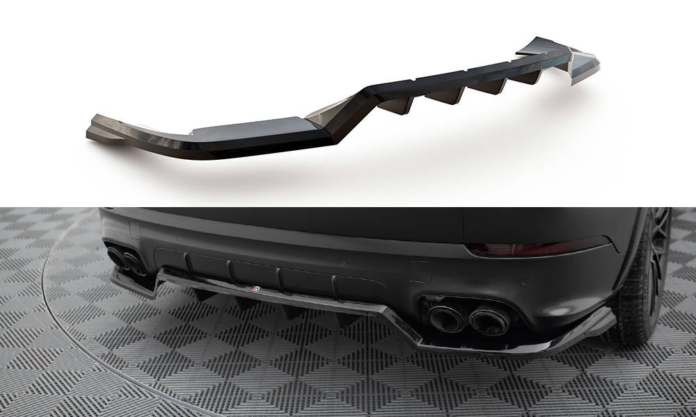 Street+ Mittlerer Diffusor RACE passend für Porsche Cayenne Sport Design SUV / Coupe Mk3 schwarz Hochglanz – Ansicht 2