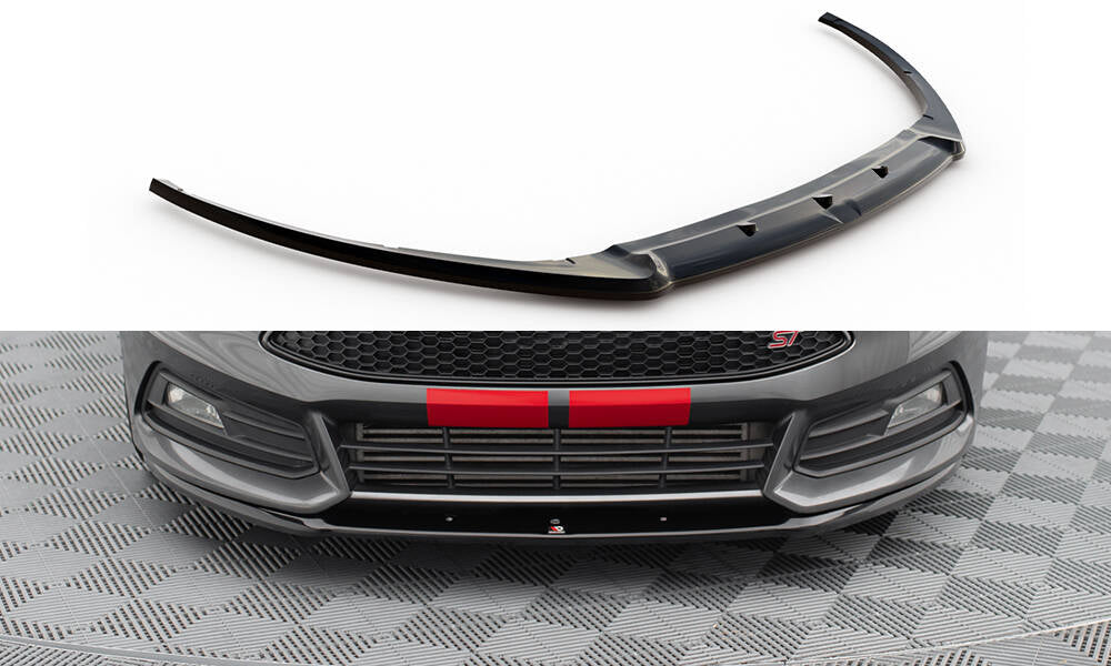 Street+ Spoilerlippe Front Ansatz passend für Ford Focus ST Mk3 FL (Cupra) schwarz Hochglanz – Ansicht 2