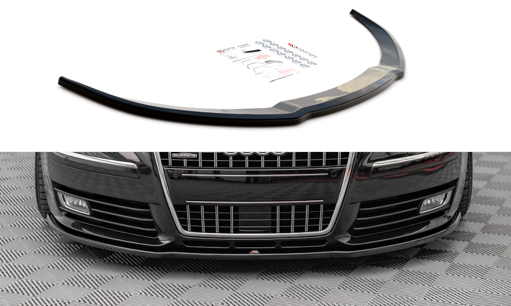 Street+ Spoilerlippe Front Ansatz passend für Audi S8 D3 schwarz Hochglanz – Ansicht 2
