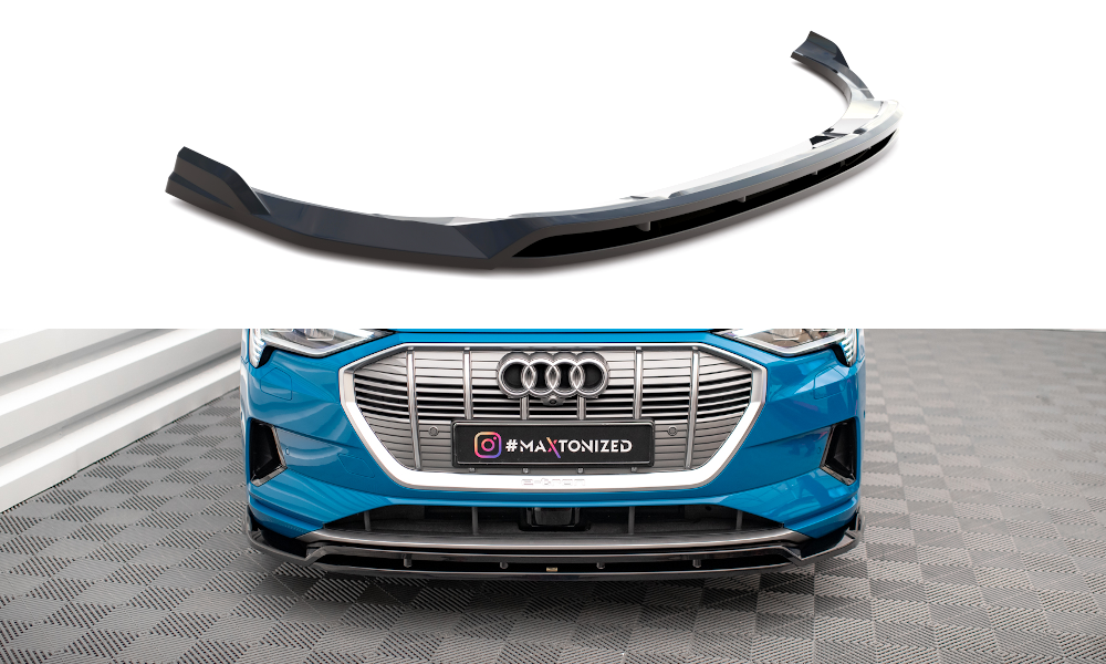 Street+ Spoilerlippe Front Ansatz V.2 passend für Audi e-tron schwarz Hochglanz – Ansicht 2