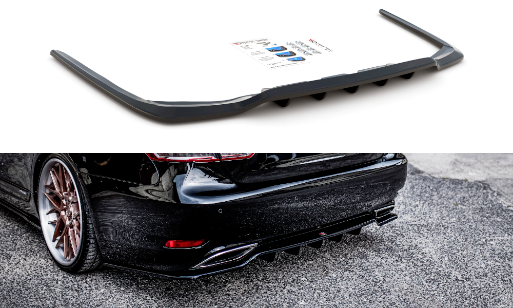 Street+ Mittlerer Diffusor RACE passend für Lexus LS Mk4 Facelift schwarz Hochglanz – Ansicht 2