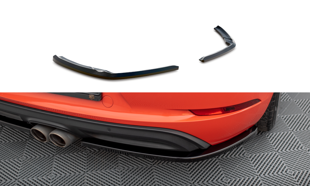 Heck Ansatz Flaps Diffusor passend für Porsche 718 Cayman 982c schwarz Hochglanz – Ansicht 2