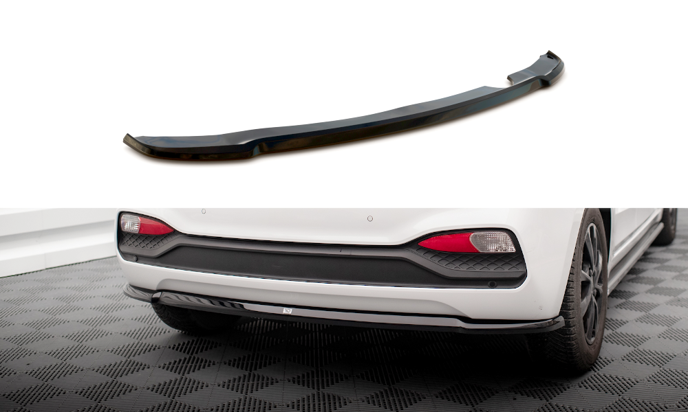 Heckansatz Hyundai I20 Mk2 Facelift schwarz Hochglanz – Ansicht 2