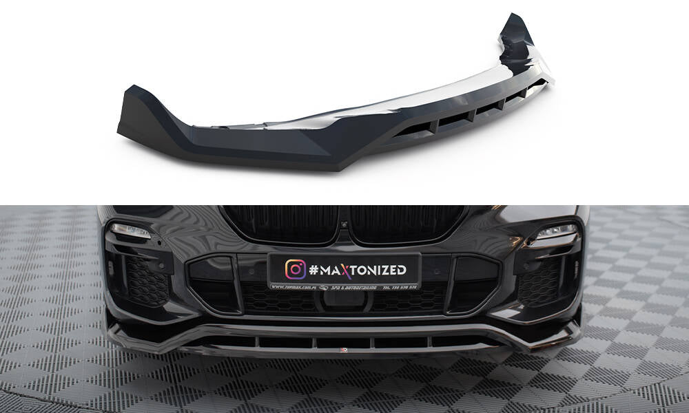 Street+ Spoilerlippe Front Ansatz V.2 passend für BMW X5 M-Paket G05 schwarz Hochglanz – Ansicht 2