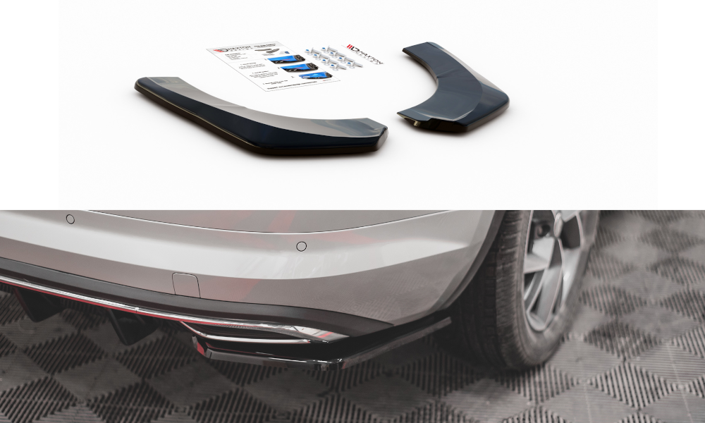 Heck Ansatz Flaps Diffusor passend für Skoda Kodiaq Sportline Mk1 / Mk1 Facelift schwarz Hochglanz – Ansicht 2
