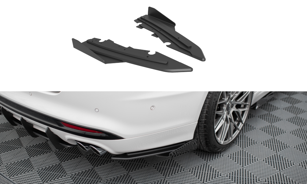 Street Pro Heck Ansatz Flaps Diffusor + Flaps passend für Ford Mondeo Sport Mk5 Facelift / Fusion Sport Mk2 Facelift schwarz Hochglanz – Ansicht 2