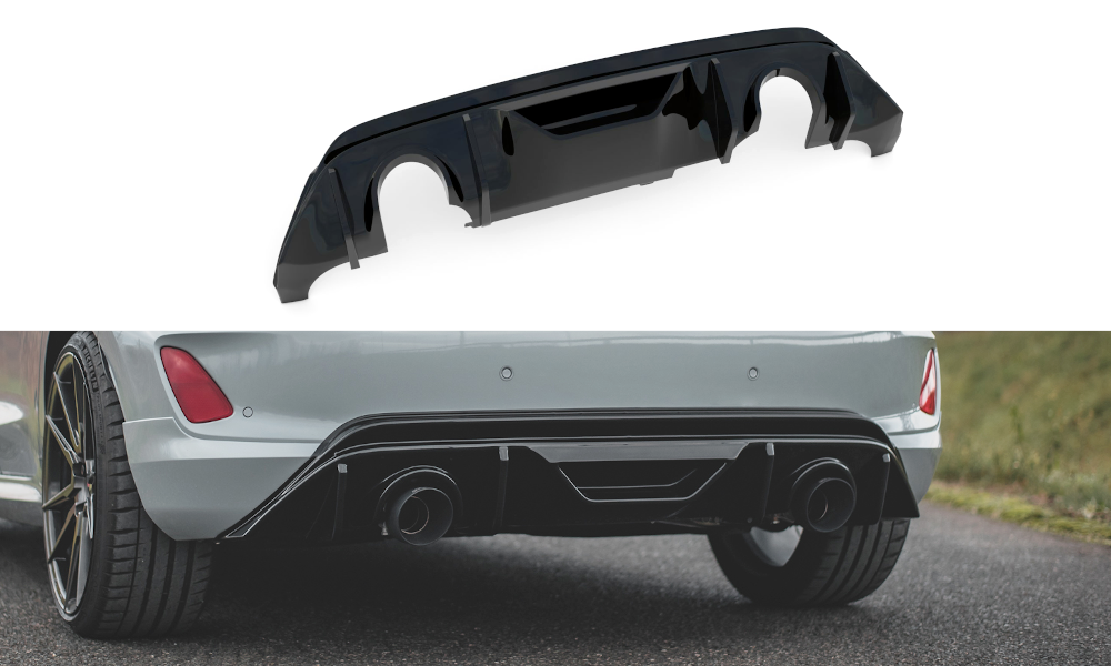 Diffusor Heck Ansatz passend für + Milltek Sport Auspuffverlängerung Ford Fiesta ST Mk8 + GPF System – Ansicht 2