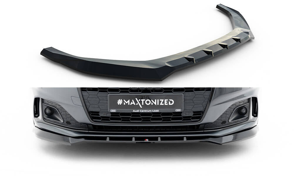 Street+ Spoilerlippe Front Ansatz passend für V.2 Audi A5 F5 Facelift schwarz Hochglanz – Ansicht 2