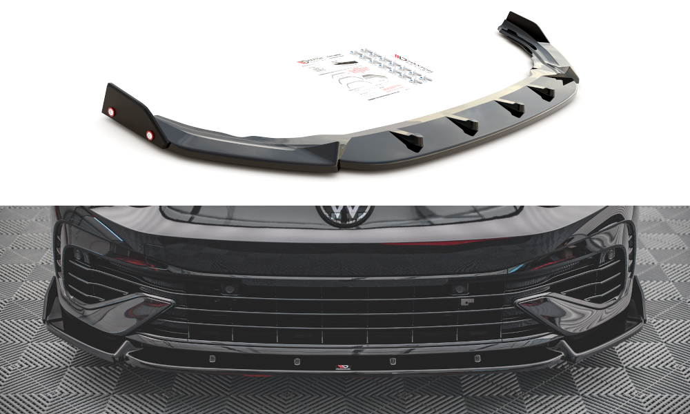 Street+ Spoilerlippe Front Ansatz V.2 + Flaps passend für VW Golf R Hatchback / Variant  Mk8 – Ansicht 2