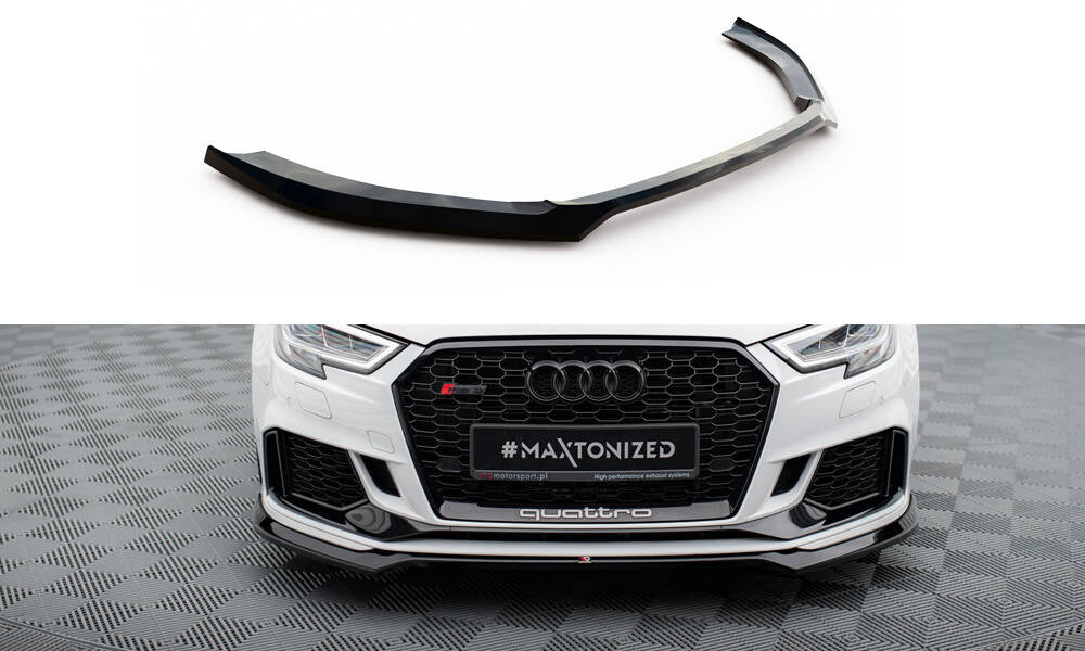 Street+ Spoilerlippe Front Ansatz V.5 passend für Audi RS3 Limousine 8V Facelift schwarz Hochglanz – Ansicht 2