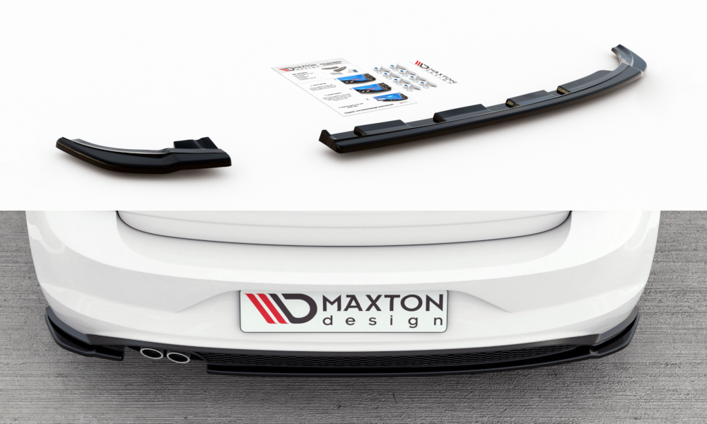 Heck Ansatz Flaps Diffusor V.2 passend für VW Polo GTI / R-line Mk6 schwarz Hochglanz – Ansicht 2
