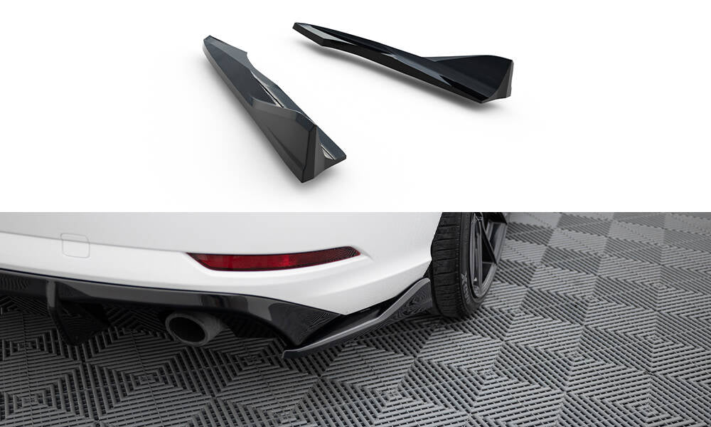 Heck Ansatz Flaps Diffusor V.2 passend für Audi A3 Limousine 8V Facelift schwarz Hochglanz – Ansicht 2