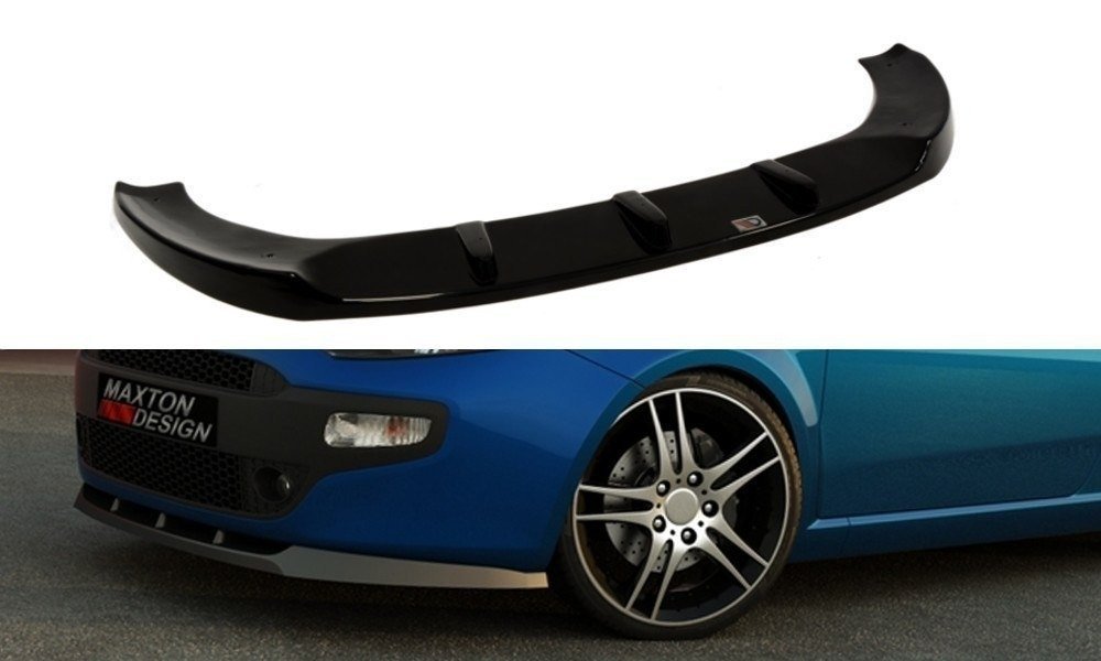 Street+ Spoilerlippe Front Ansatz passend für FIAT PUNTO STANDARD FACELIFT, PREFACE schwarz Hochglanz – Ansicht 2
