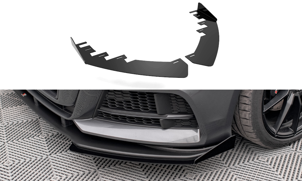 Front Stoßstange Flaps passend für Audi S3 / A3 S-Line Sportback 8V Facelift schwarz Hochglanz – Ansicht 2