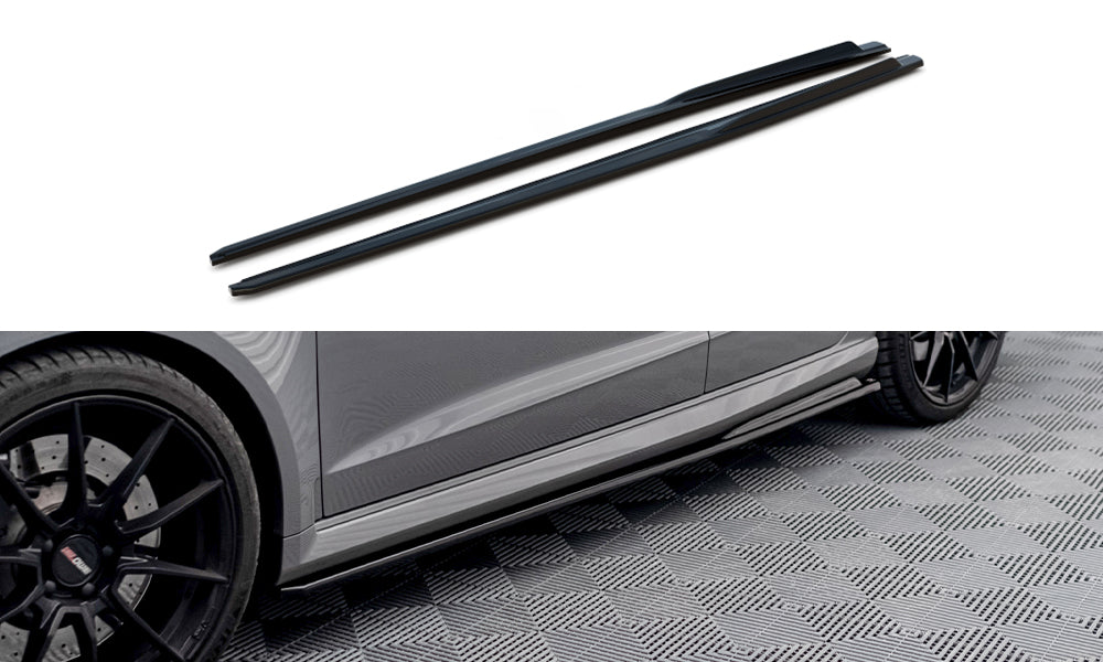 Street+ Seitenschweller Leisten V.2 passend für Audi RS3 8V Sportback Facelift schwarz Hochglanz – Ansicht 2