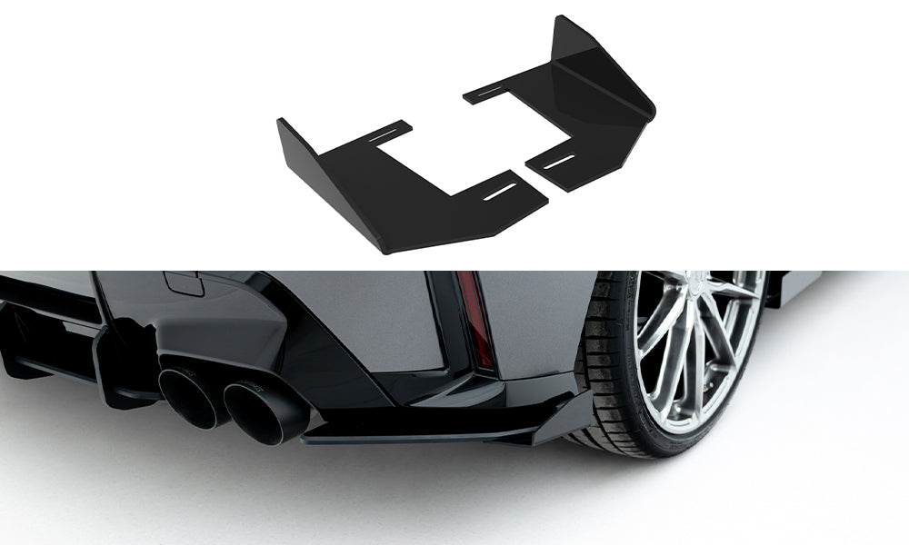 Hintere Seiten Flaps V.1 passend für BMW M135i F70 schwarz Hochglanz – Ansicht 2