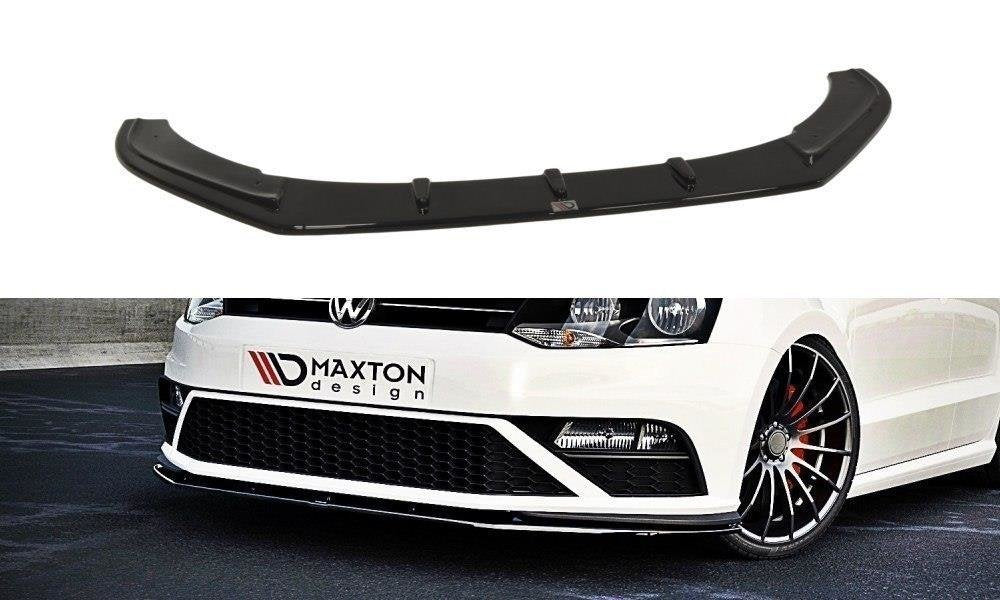 Street+ Spoilerlippe Front Ansatz V.1 passend für VW Polo GTI Mk5 Facelift schwarz Hochglanz – Ansicht 2