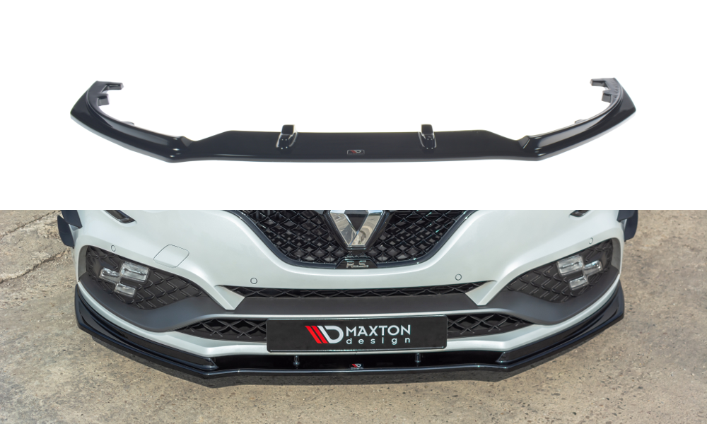 Street+ Spoilerlippe Front Ansatz V.1 passend für Renault Megane IV RS schwarz Hochglanz – Ansicht 2