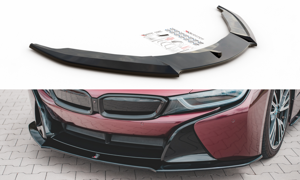 Street+ Spoilerlippe Front Ansatz passend für BMW i8 schwarz Hochglanz – Ansicht 2