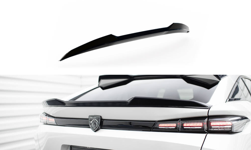 Niedriger Heckspoiler Lippe 3D Peugeot 408 Mk1 schwarz Hochglanz – Ansicht 2