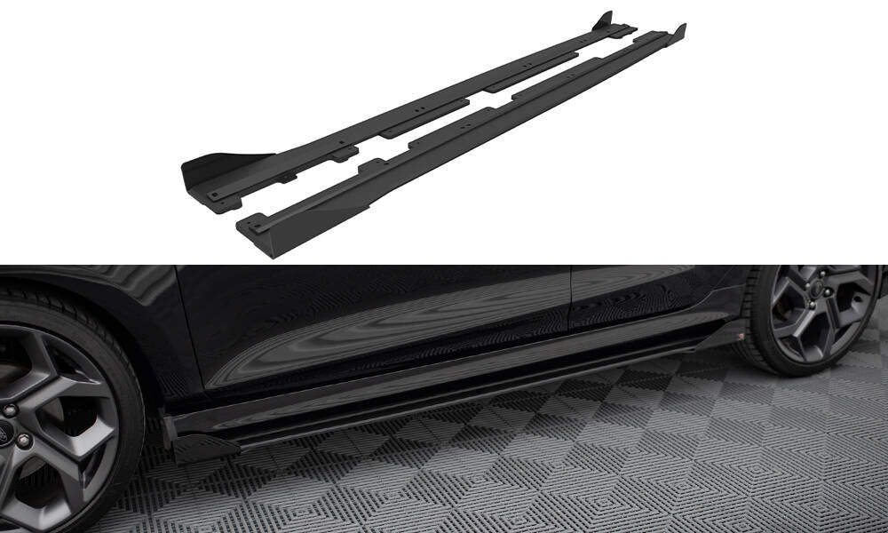 Street Pro Street+ Seitenschweller Leisten + Flaps passend für Ford Fiesta  ST / ST-Line Mk8 schwarz Hochglanz – Ansicht 2