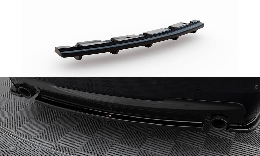 Heckansatz BMW 5er M-Paket Limousine/Touring F10/F11 (mit zwei Einzel Endstücken) schwarz Hochglanz – Ansicht 2