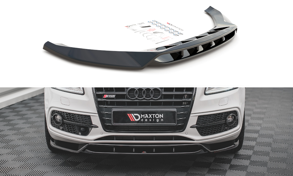 Street+ Spoilerlippe Front Ansatz passend für Audi SQ5 / Q5 S-Line Mk1 (8R) schwarz Hochglanz – Ansicht 2
