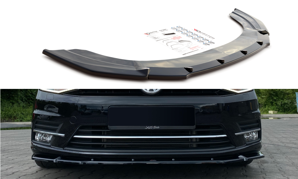 Street+ Spoilerlippe Front Ansatz passend für VW Caddy Mk. 4 schwarz Hochglanz – Ansicht 2