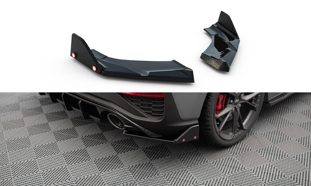 Heck Ansatz Flaps Diffusor V.4 + Flaps passend für Hyundai I30 N Hatchback Mk3 Facelift – Ansicht 2