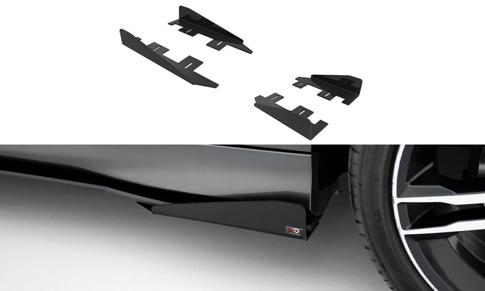 Seitenschweller Flaps passend für Ford Focus ST Mk3 Facelift schwarz Hochglanz – Ansicht 2