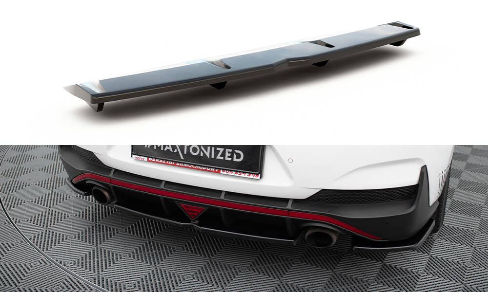Street+ Mittlerer Diffusor RACE passend für Hyundai I30 N Mk3 Fastback schwarz Hochglanz – Ansicht 2