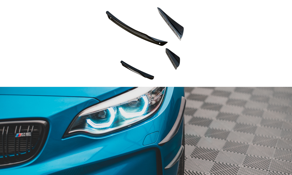 Stoßstangen Flaps Wings vorne Canards passend für BMW M2 F87 – Ansicht 2