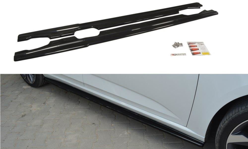 Street+ Seitenschweller Leisten passend für Renault Megane Hatchback Mk4  schwarz Hochglanz – Ansicht 2