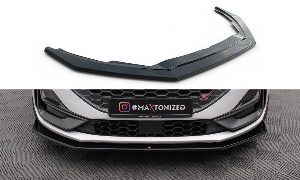 Street+ Spoilerlippe Front Ansatz V.6 passend für Ford Focus ST / ST-Line Mk4 Facelift schwarz Hochglanz – Ansicht 2
