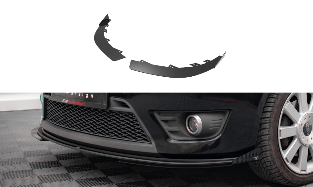 Front Stoßstange Flaps passend für Ford Fiesta ST Mk6 schwarz Hochglanz – Ansicht 2