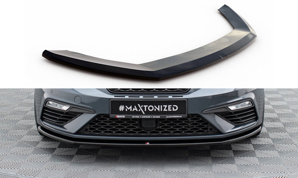 Street+ Spoilerlippe Front Ansatz V.1 passend für Seat Leon Cupra / FR Mk3 FL schwarz Hochglanz – Ansicht 2