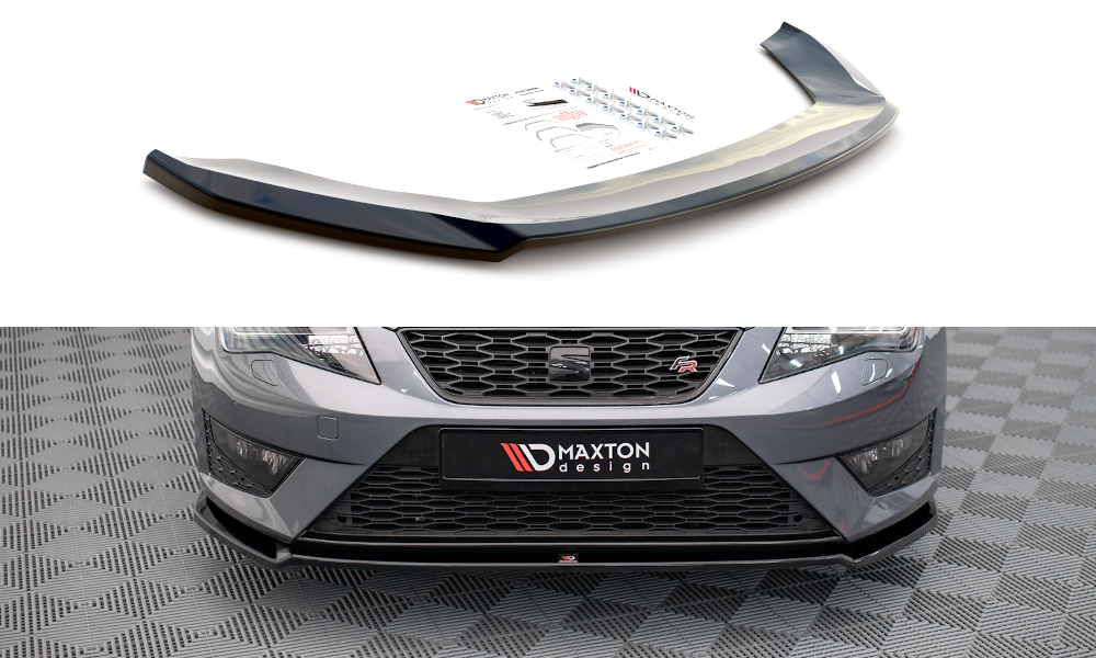 Street+ Spoilerlippe Front Ansatz V.2 passend für Seat Leon FR / Cupra Mk3 schwarz Hochglanz – Ansicht 2