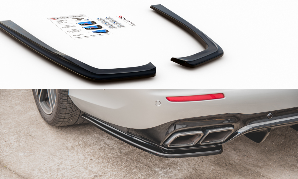 Heck Ansatz Flaps Diffusor passend für Mercedes-Benz E63 AMG Kombi/Limousine S213/W213 schwarz Hochglanz – Ansicht 2