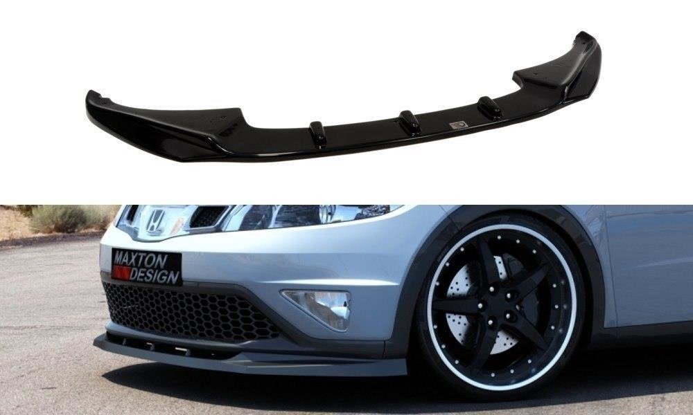 Street+ Spoilerlippe Front Ansatz passend für HONDA CIVIC MK8 Facelift schwarz Hochglanz – Ansicht 2